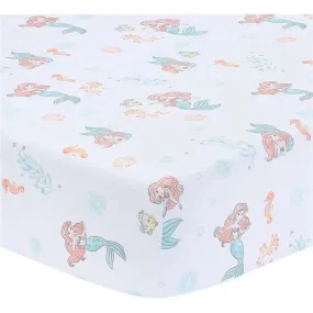 Lambs & Ivy - Bedtime Originals Disney Baby The Little Mermaid White Fitted Crib Sheet, Ariel