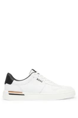 Leather cupsole trainers with signature details