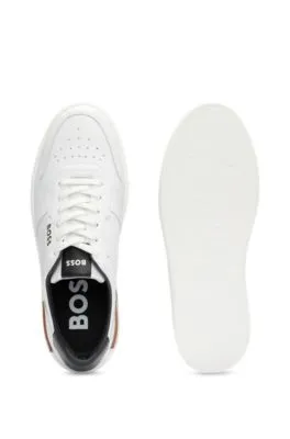 Leather cupsole trainers with signature details