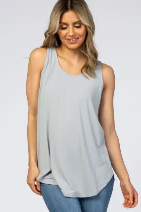 Light Grey Basic Sleeveless Top