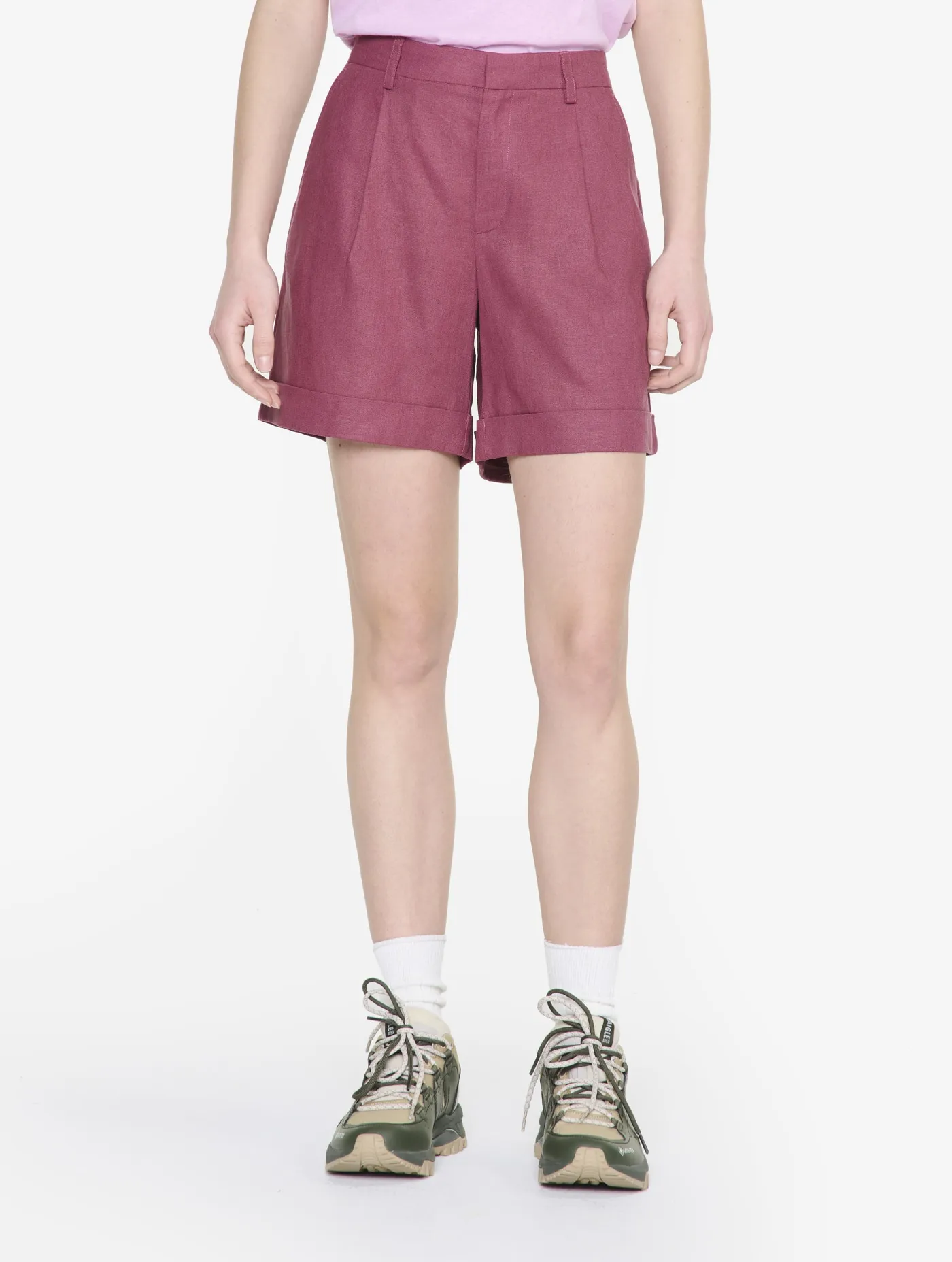 Linen blend shorts