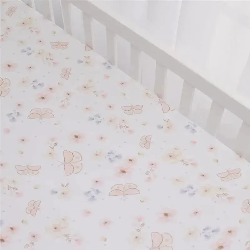 Living Textiles - 100% Cotton Jersey Crib Fitted Sheet, Fly Away