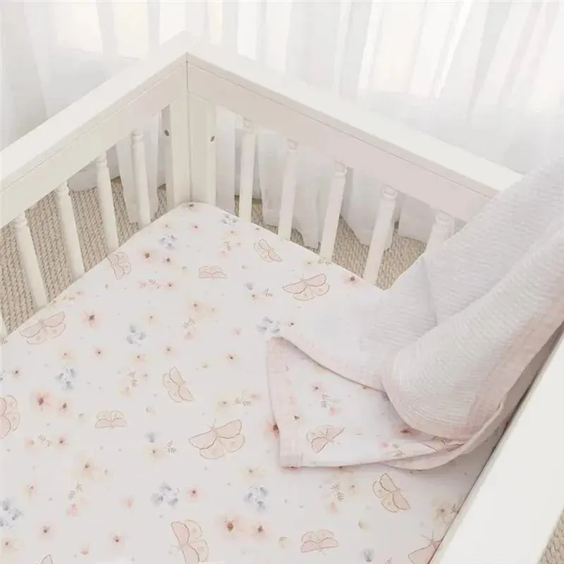 Living Textiles - 100% Cotton Jersey Crib Fitted Sheet, Fly Away