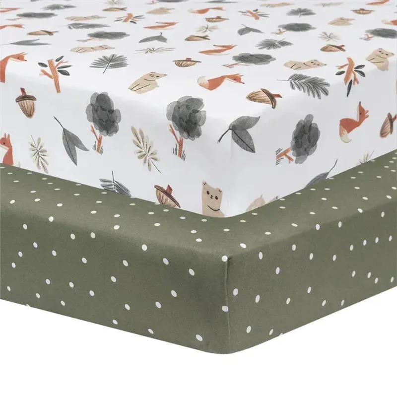 Living Textiles - Cotton Jersey Fitted Sheet, Forest Retreat