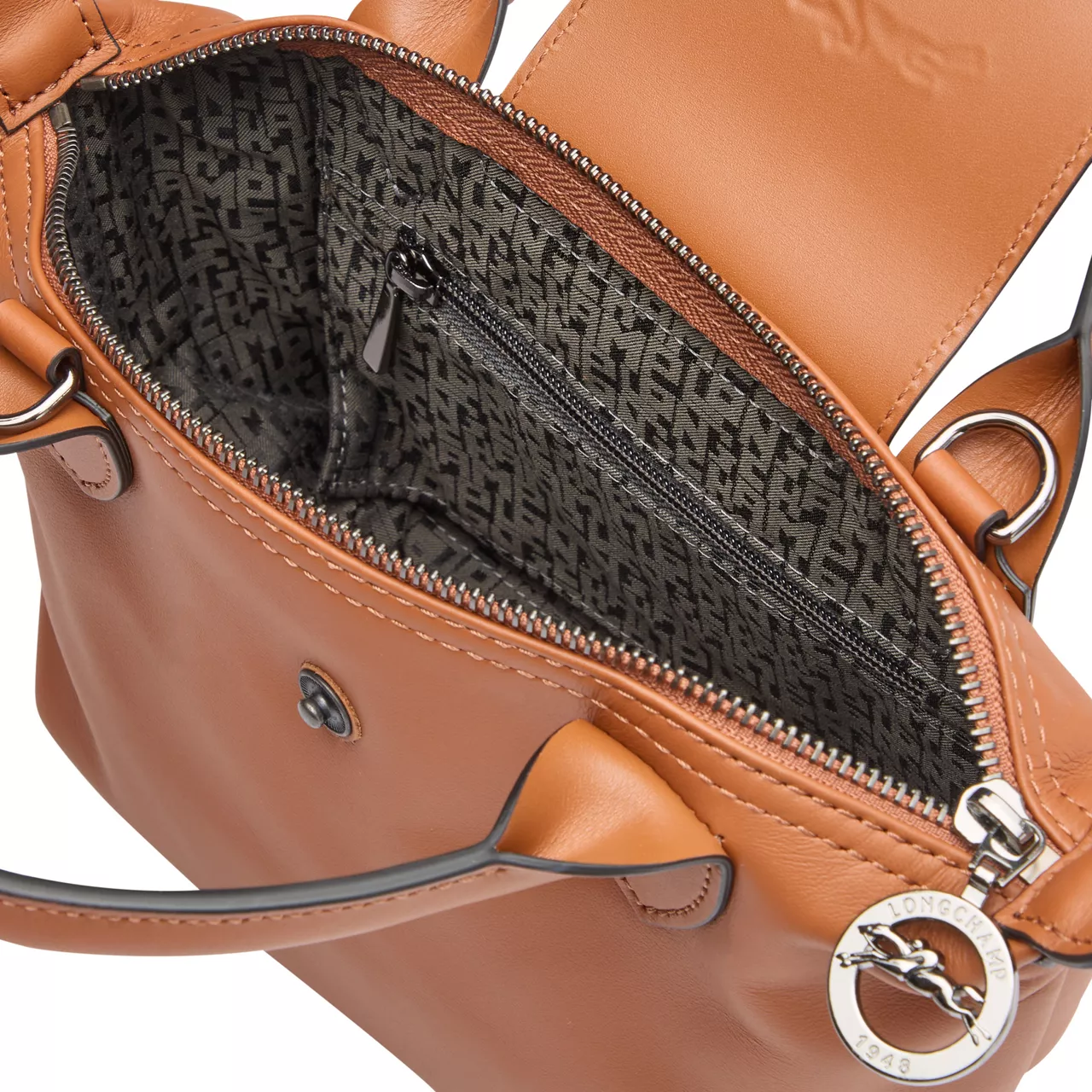 LONGCHAMP The Sustainable Edit Le Pliage Xtra XS Leather Shoulder Bag - Cognac