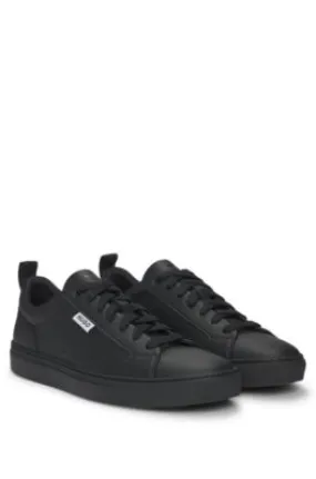 Low-top trainers in grained faux leather