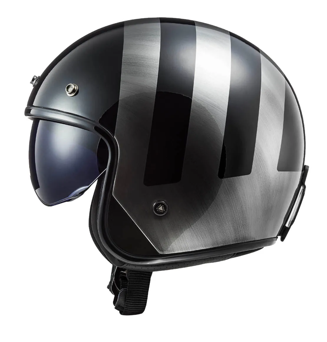 LS2 BOB Low Profile Lines Jeans ECE approved Open Face Helmet with drop down visor