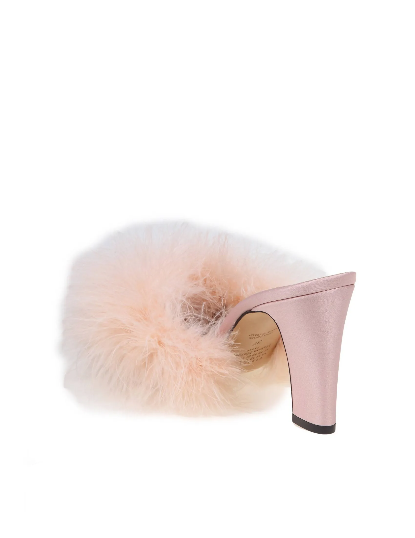 MAISON MARGIELA MULES WITH PINK FEATHERS