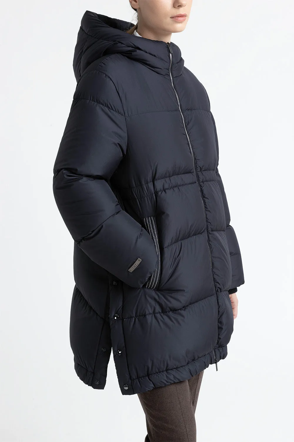 Maxi hooded goose down jacket WR