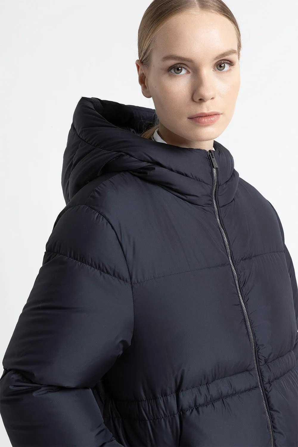 Maxi hooded goose down jacket WR