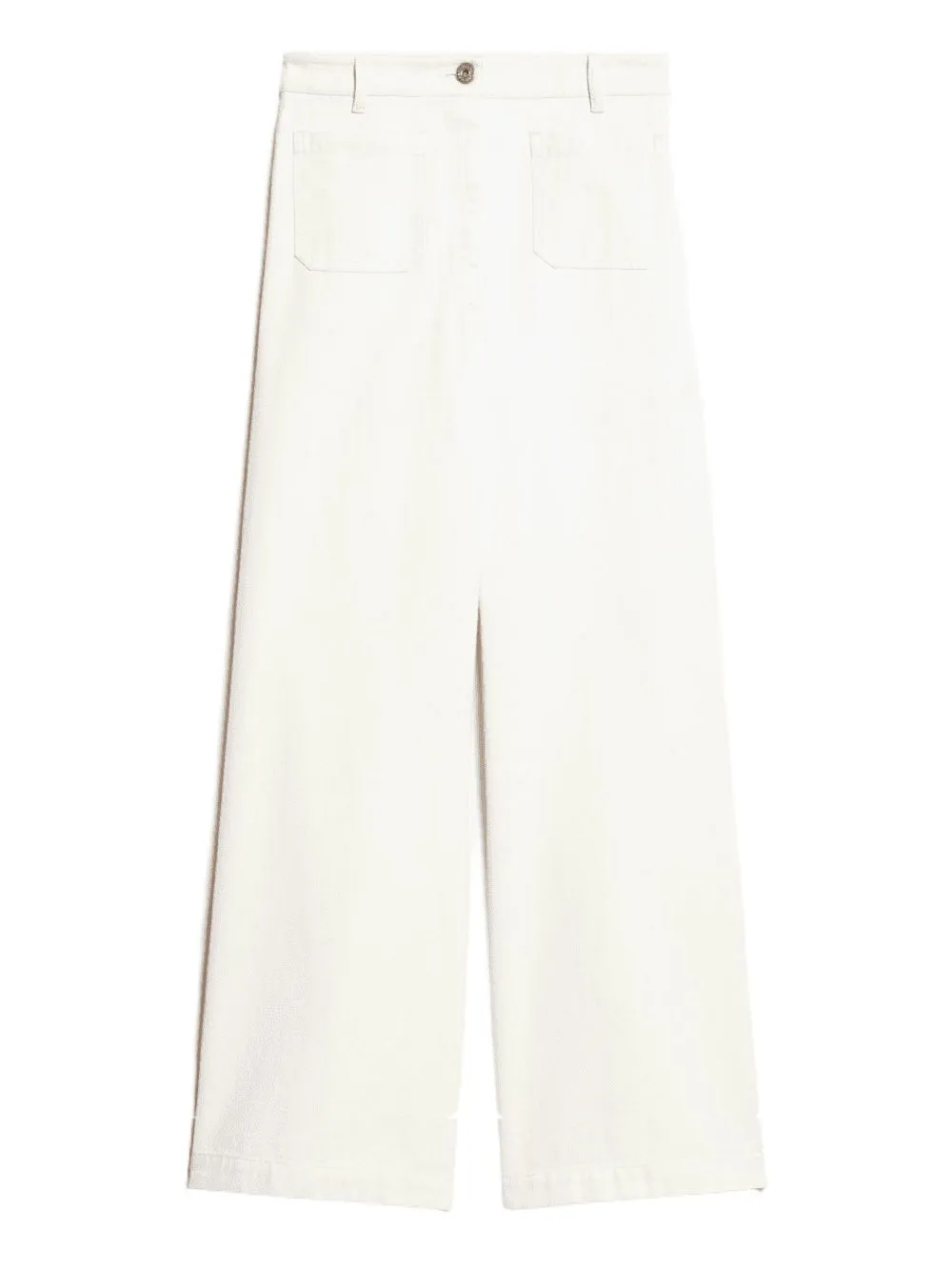 MaxMara Weekend Filtro Cotton Bull Denim Jeans Ecru | Luxury and style at your fingertips