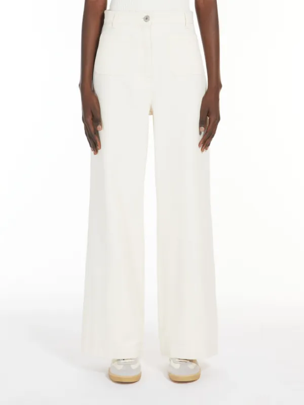 MaxMara Weekend Filtro Cotton Bull Denim Jeans Ecru | Luxury and style at your fingertips