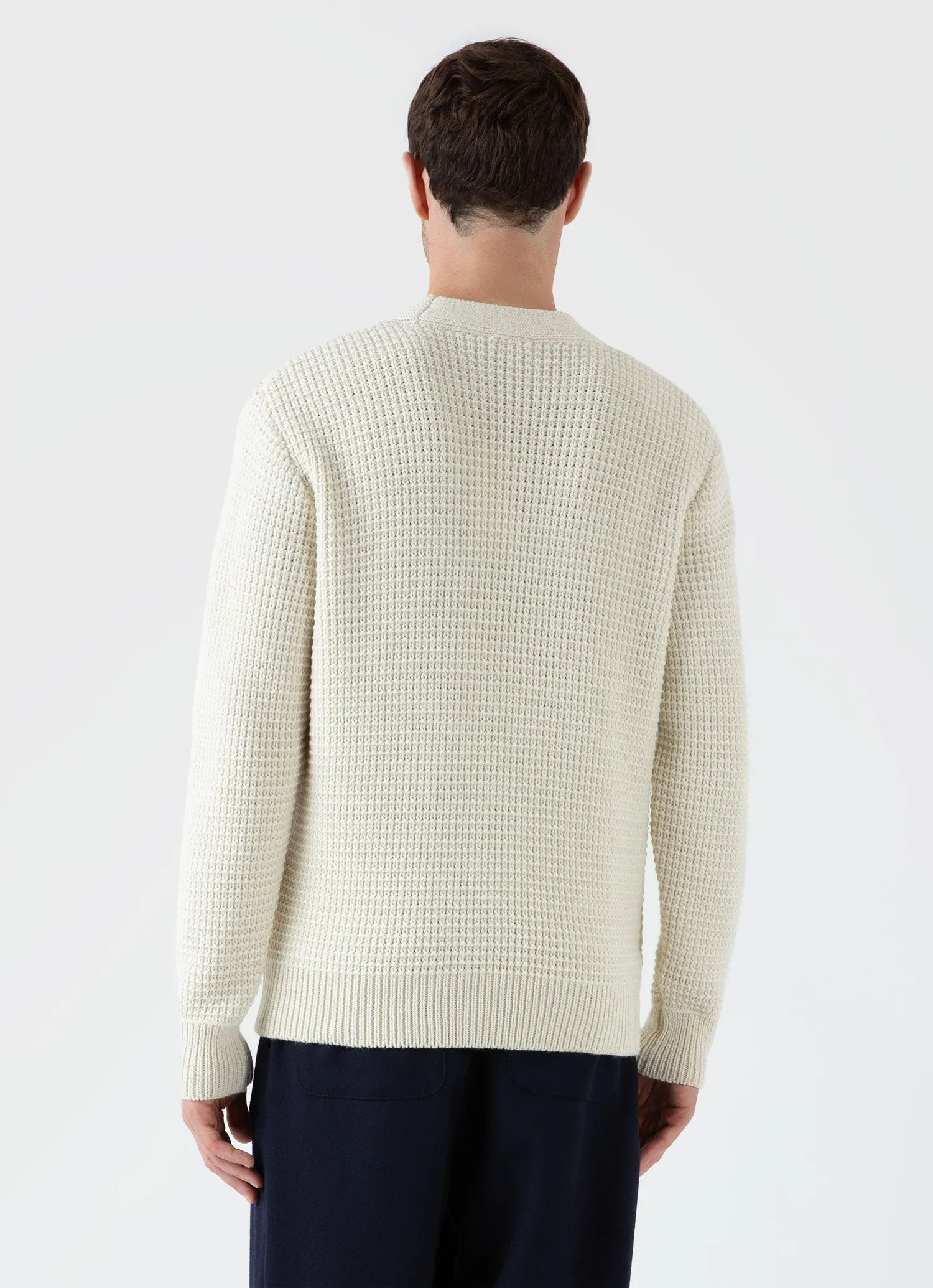 Men's Fisherman Cardigan in Ecru