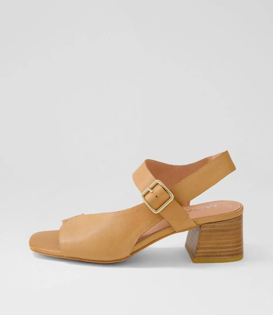 MIDAS Fallye Dark Tan Leather Sandals