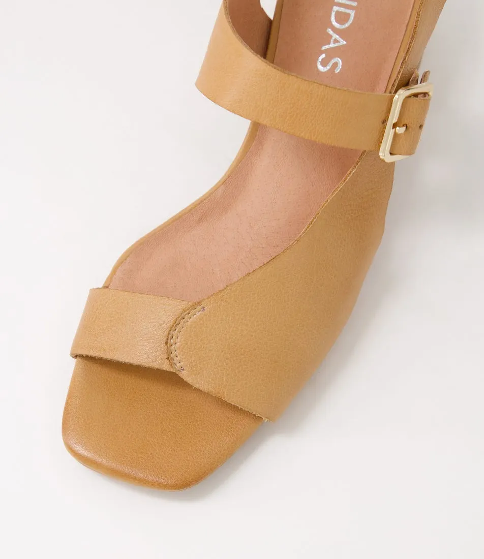 MIDAS Fallye Dark Tan Leather Sandals