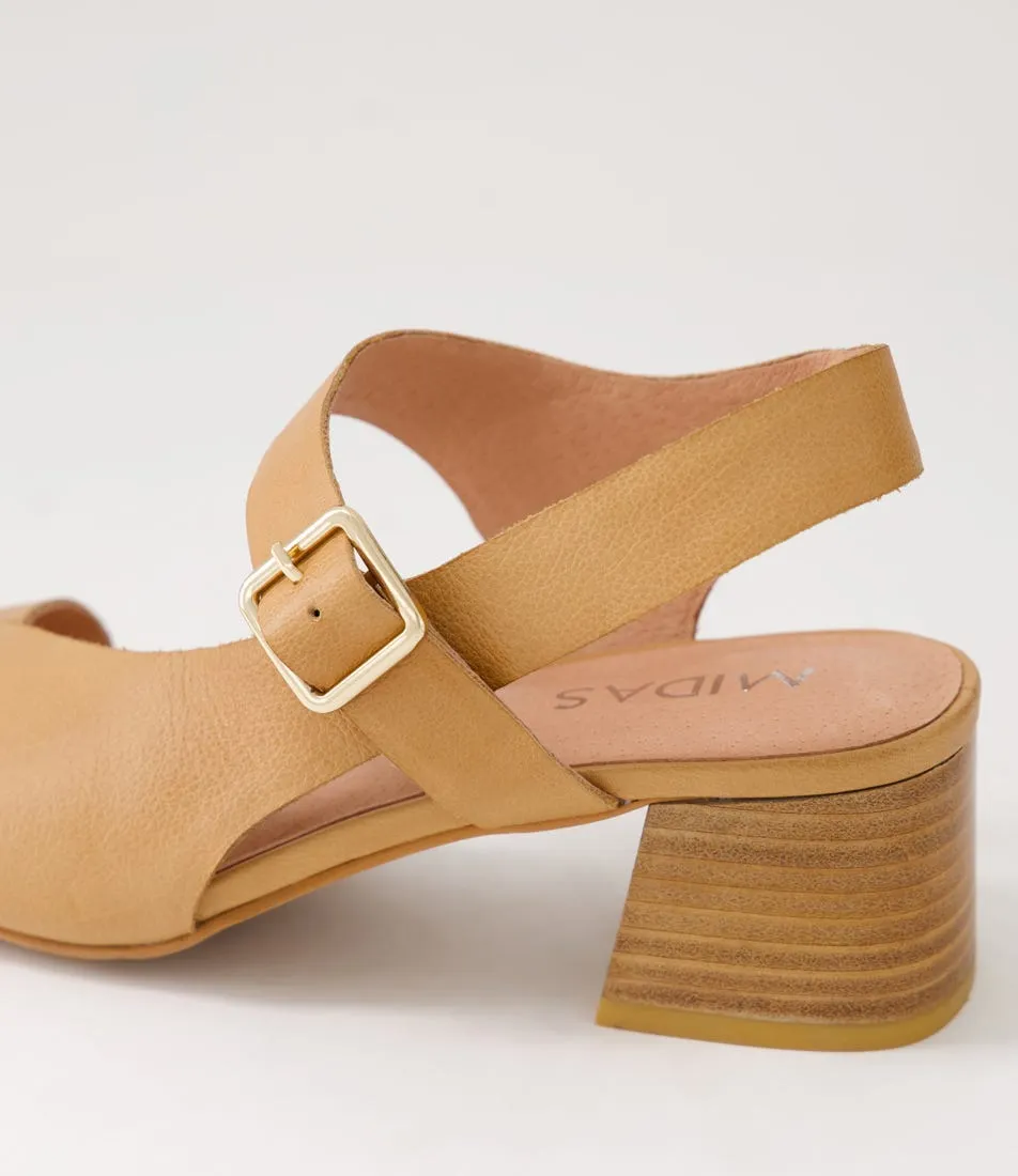 MIDAS Fallye Dark Tan Leather Sandals