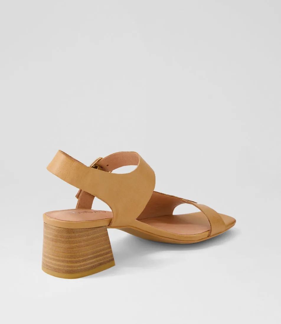 MIDAS Fallye Dark Tan Leather Sandals