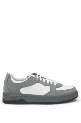 Mixed-material trainers with nubuck uppers