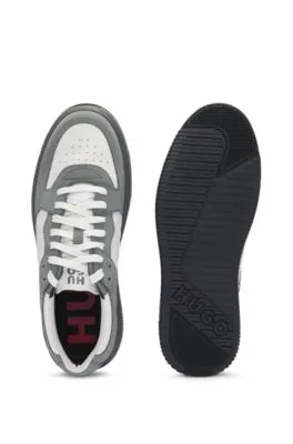 Mixed-material trainers with nubuck uppers