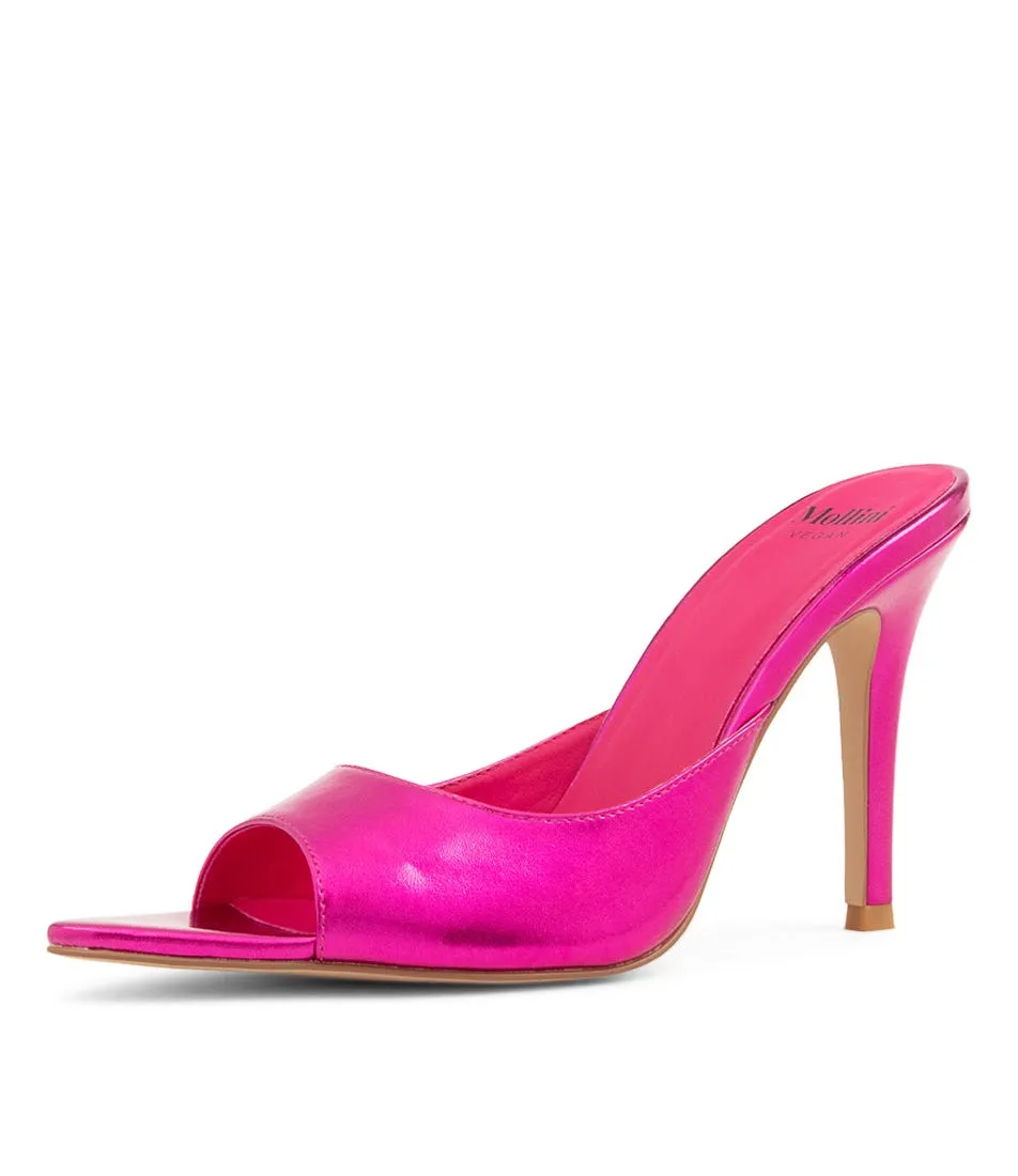 MOLLINI Kelley Fuchsia Metallic Vegan Mules