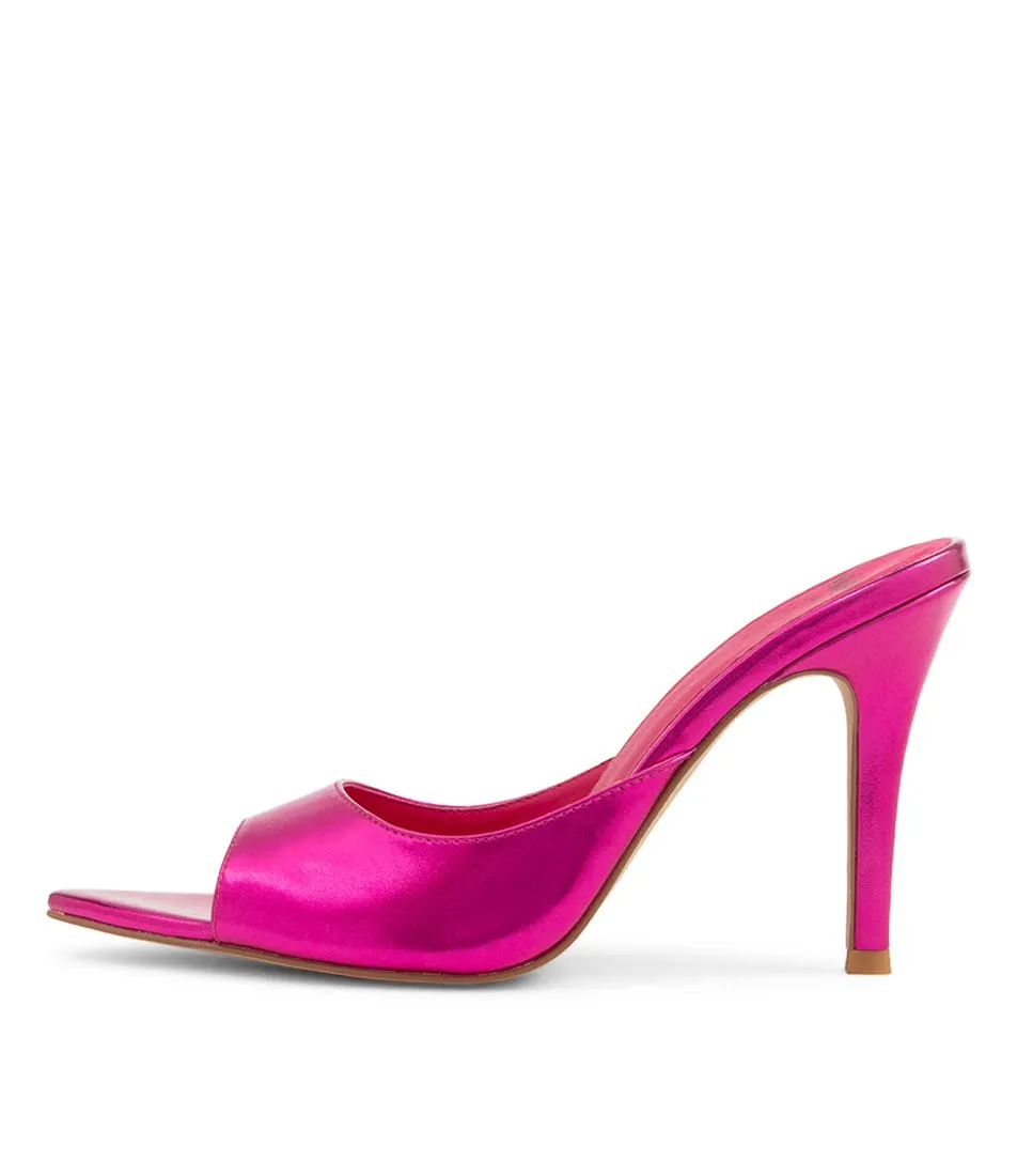 MOLLINI Kelley Fuchsia Metallic Vegan Mules