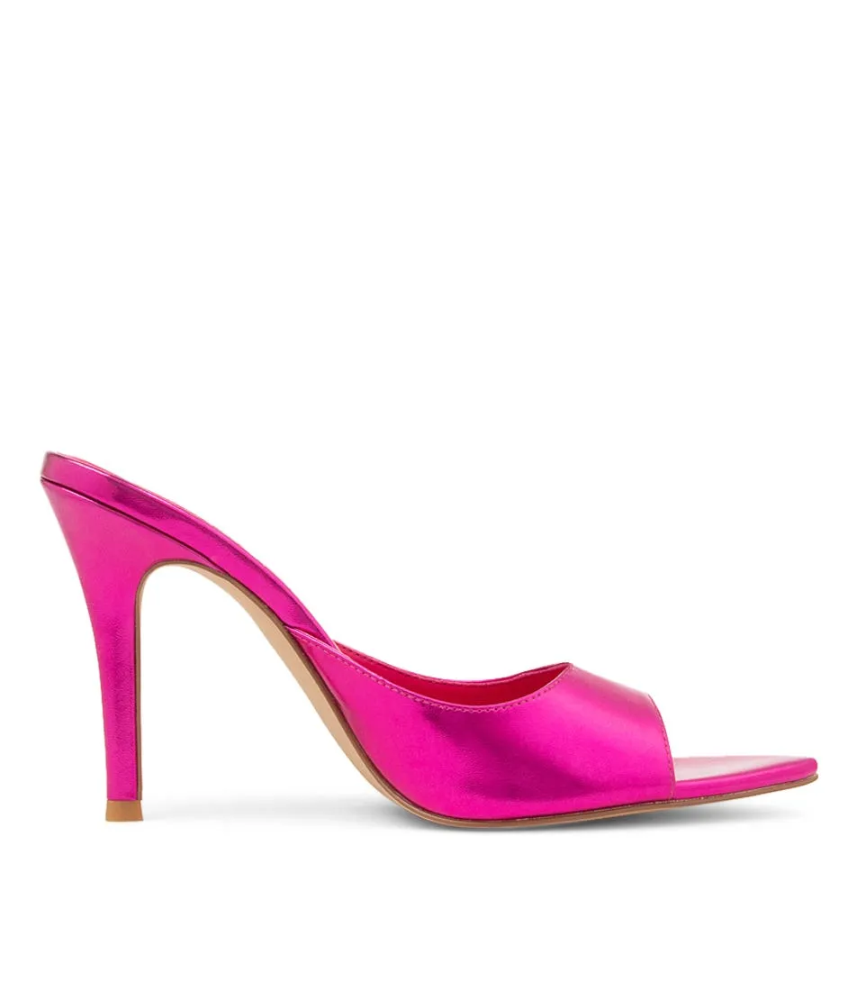 MOLLINI Kelley Fuchsia Metallic Vegan Mules