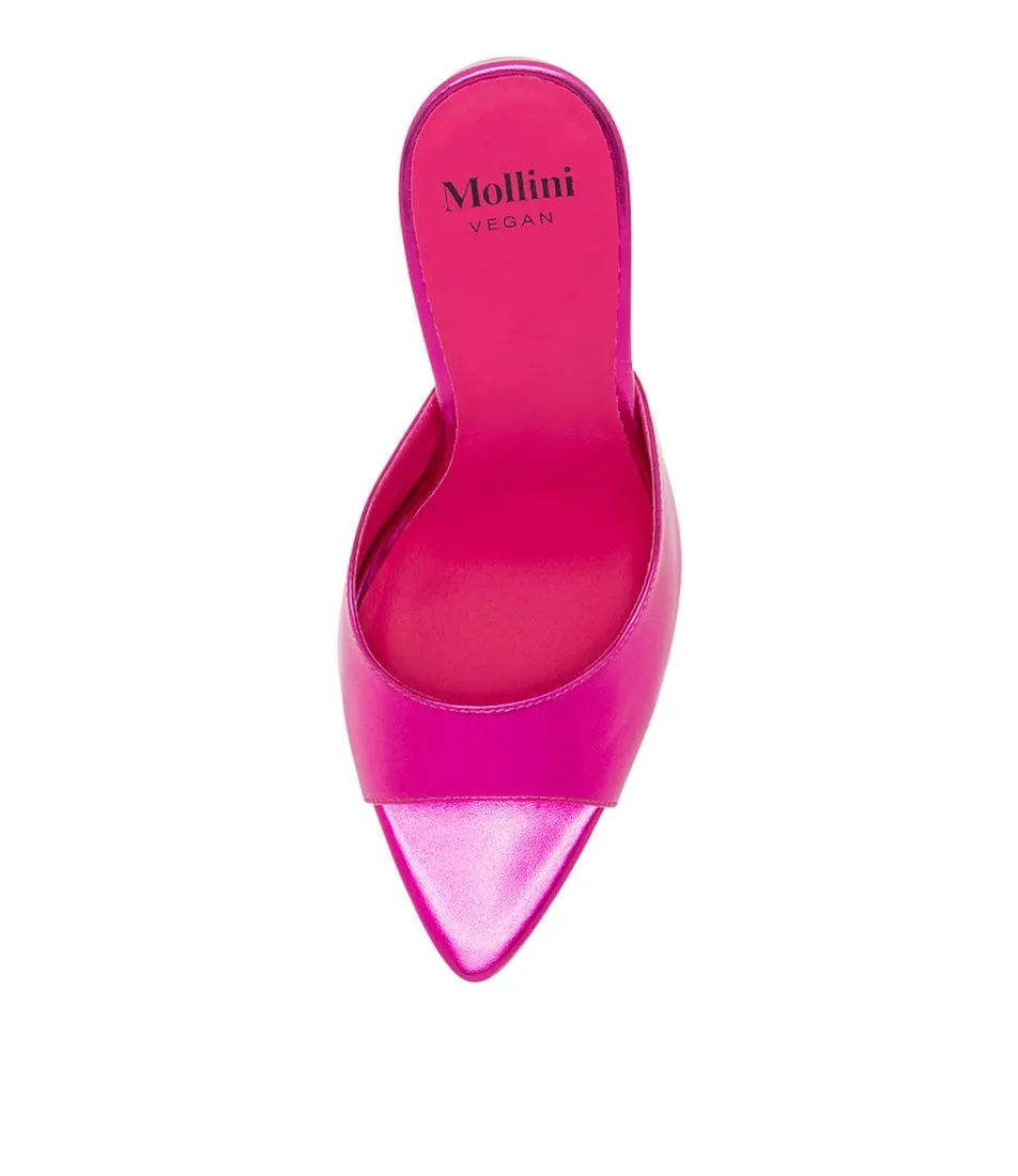 MOLLINI Kelley Fuchsia Metallic Vegan Mules