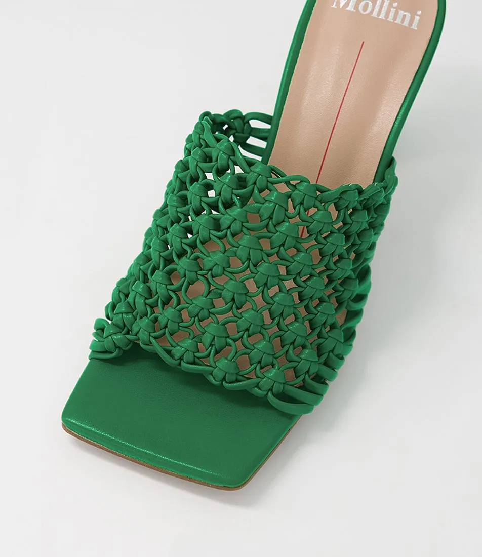 MOLLINI Mimi Emerald Weave Mules