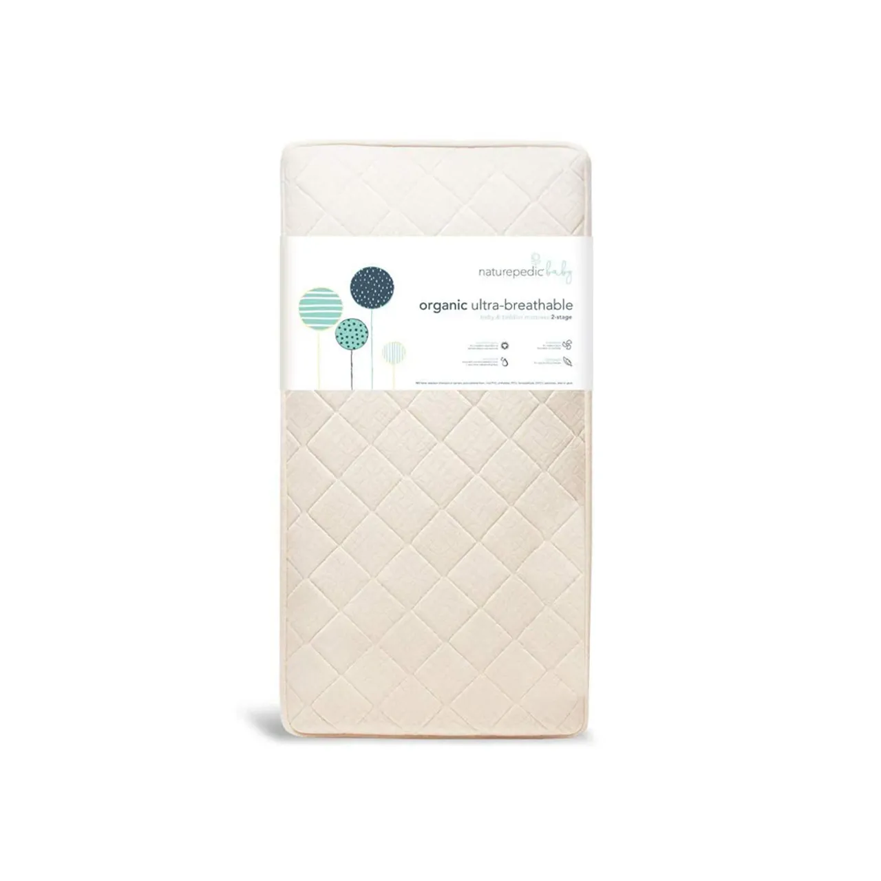 Naturepedic Organic Breathable Ultra Baby Crib Mattress (2-Stage) Lightweight