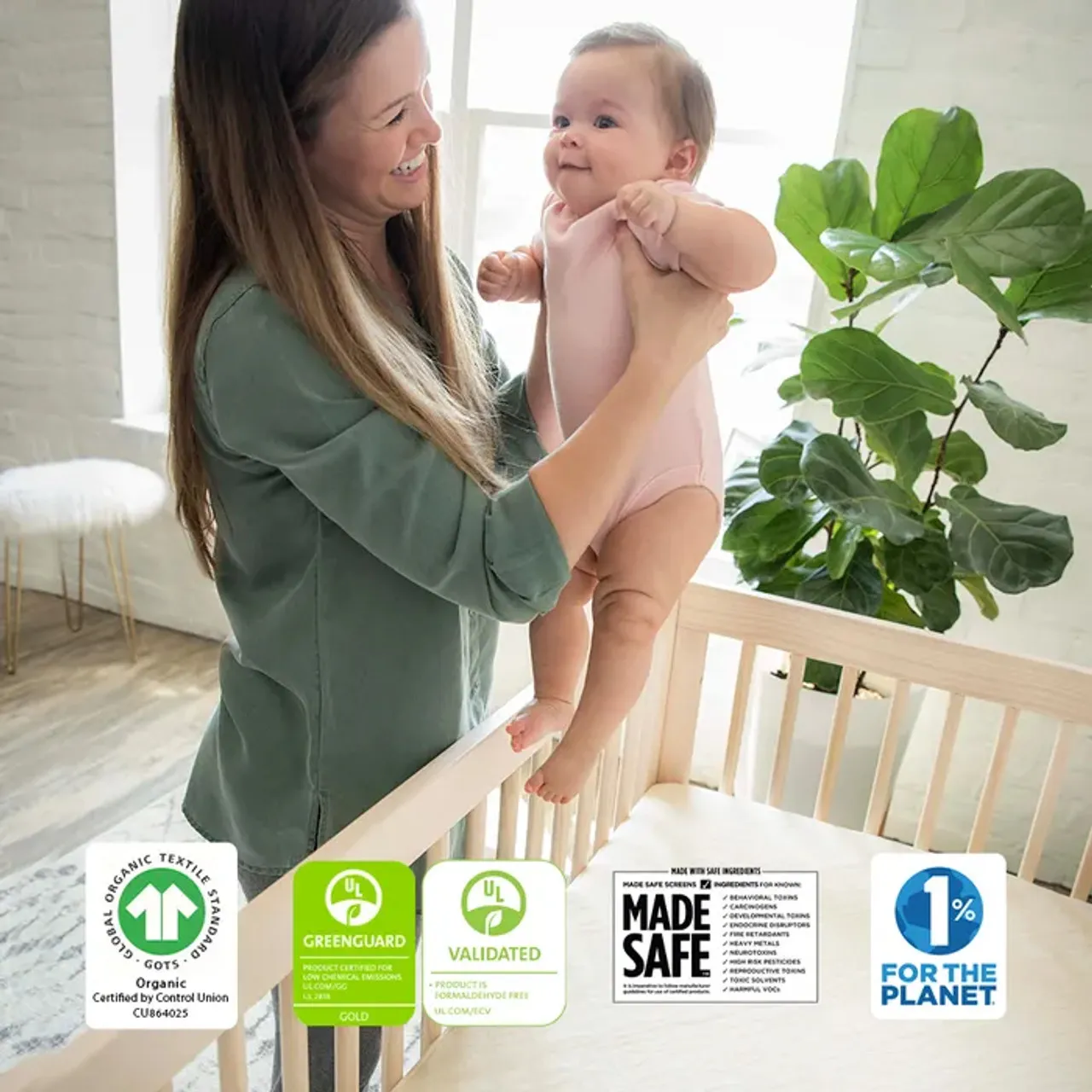 Naturepedic Organic Breathable Ultra Baby Crib Mattress (2-Stage) Lightweight