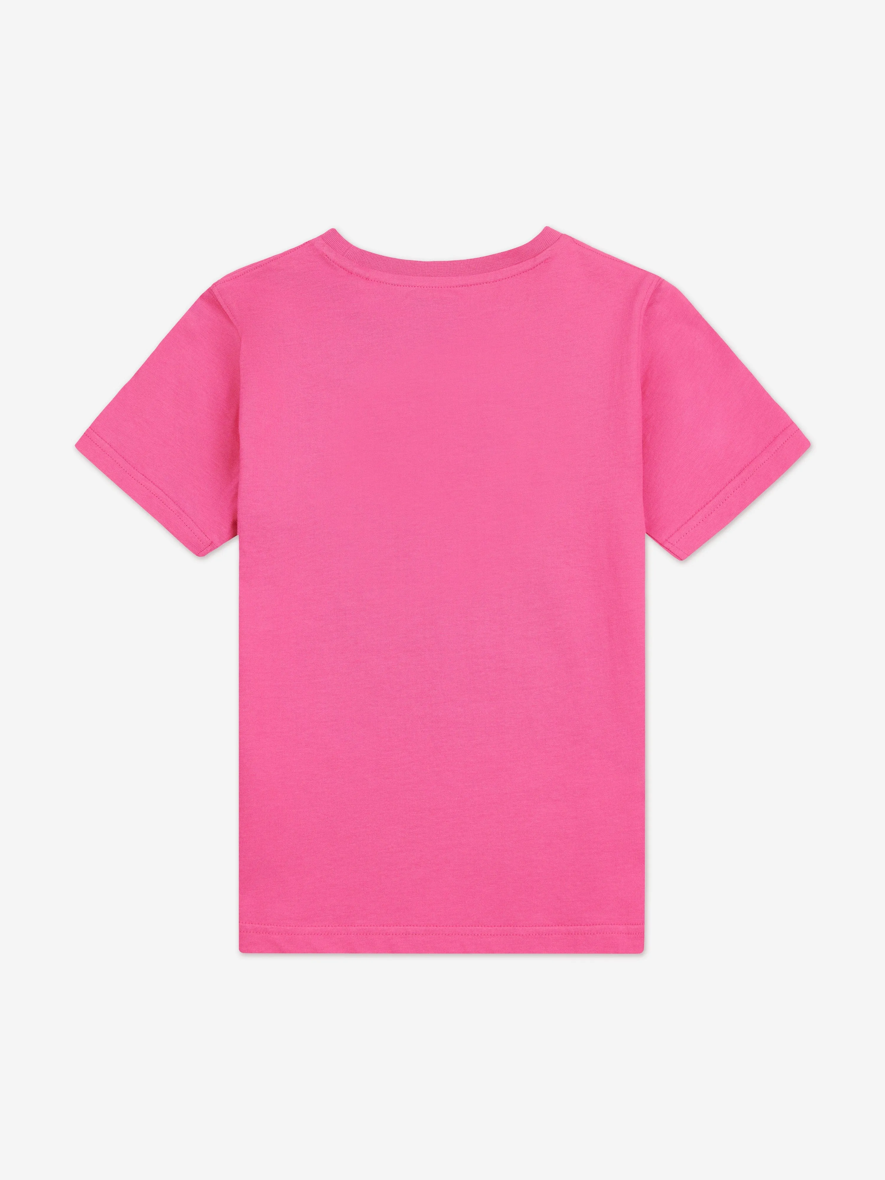 New Balance Girls Jersey Stacked Logo T-Shirt in Pink