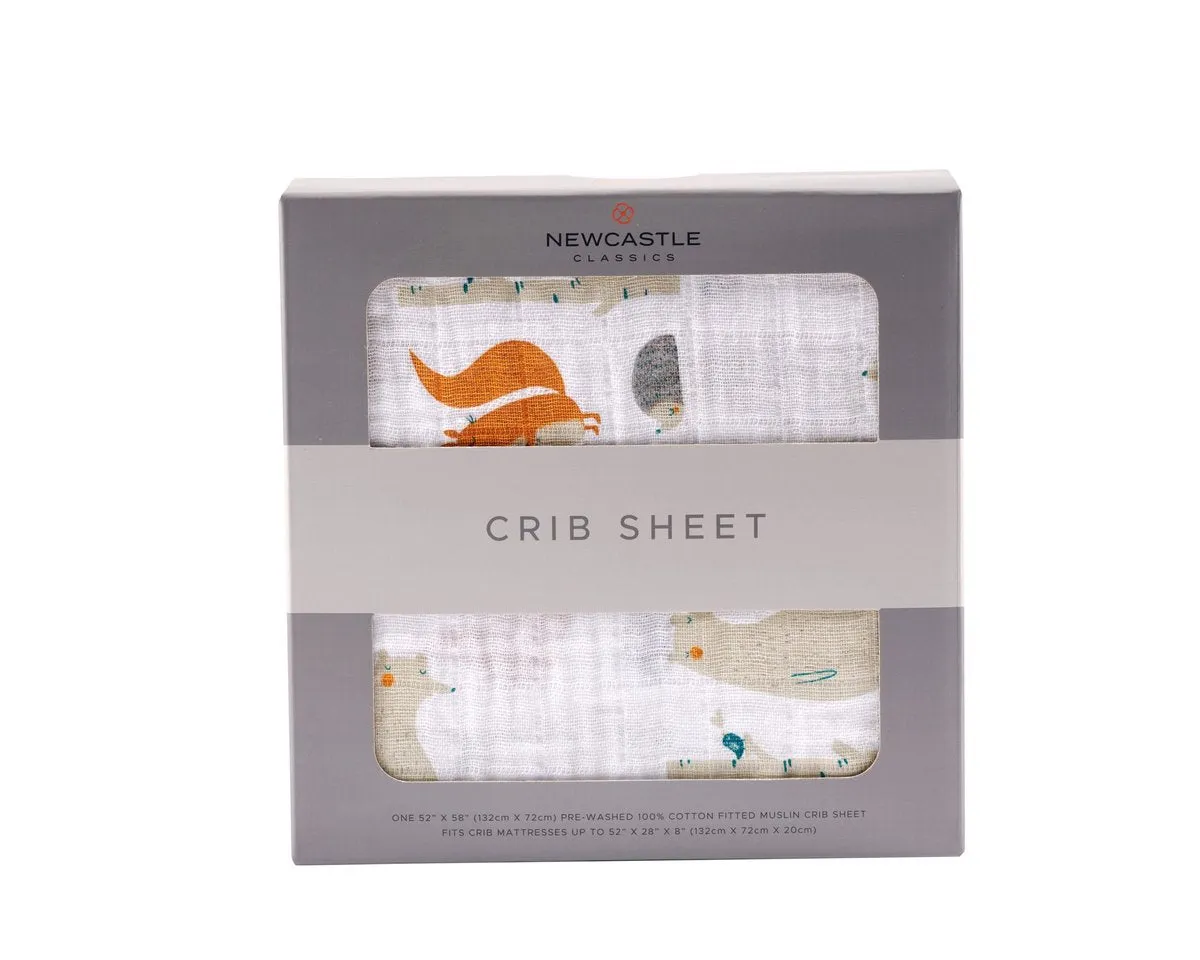 Newcastle Classics Muslin Crib Sheet - Forest Friends