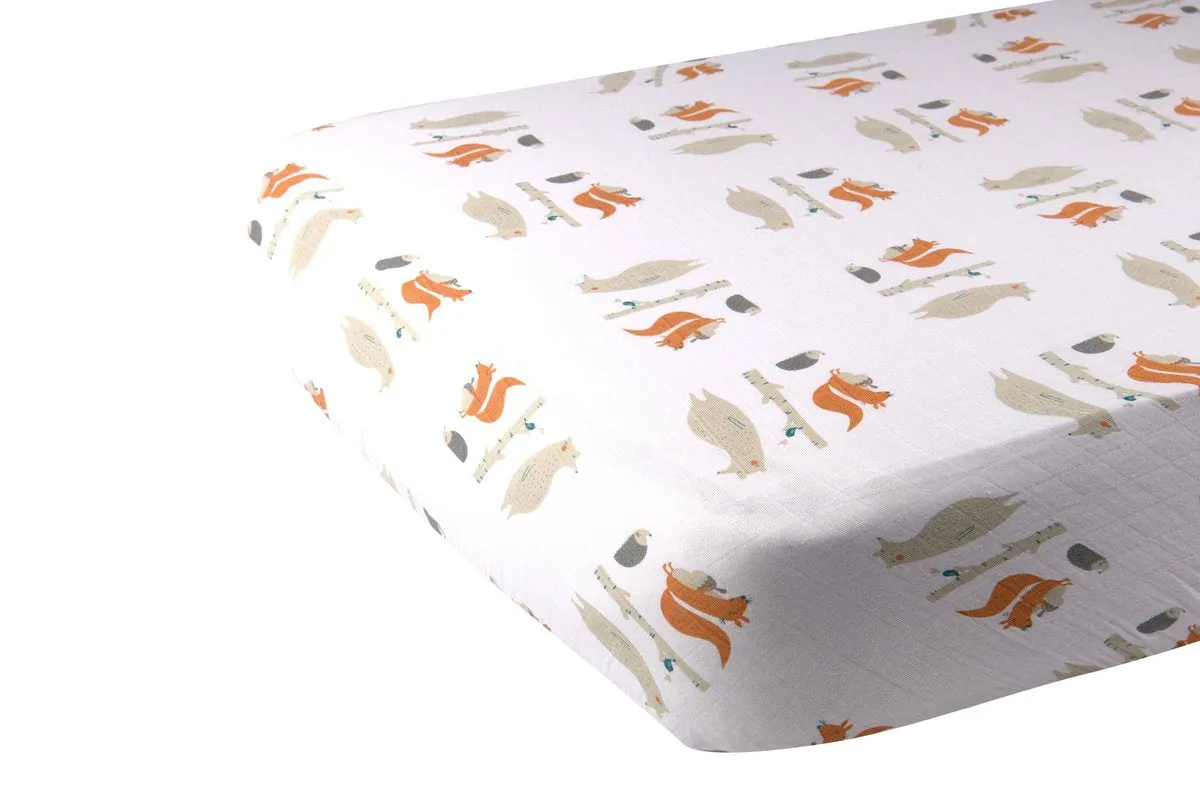 Newcastle Classics Muslin Crib Sheet - Forest Friends