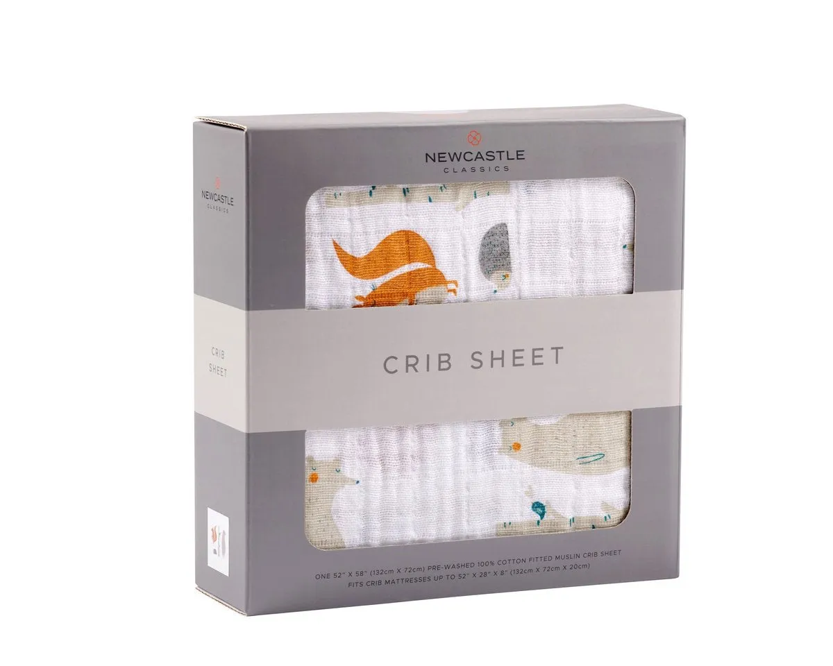 Newcastle Classics Muslin Crib Sheet - Forest Friends