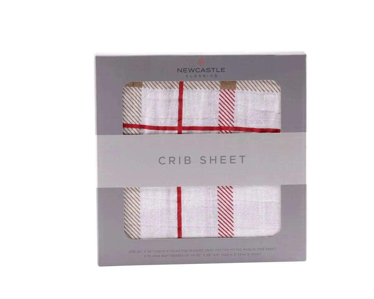 Newcastle Classics Muslin Crib Sheet - Plaid