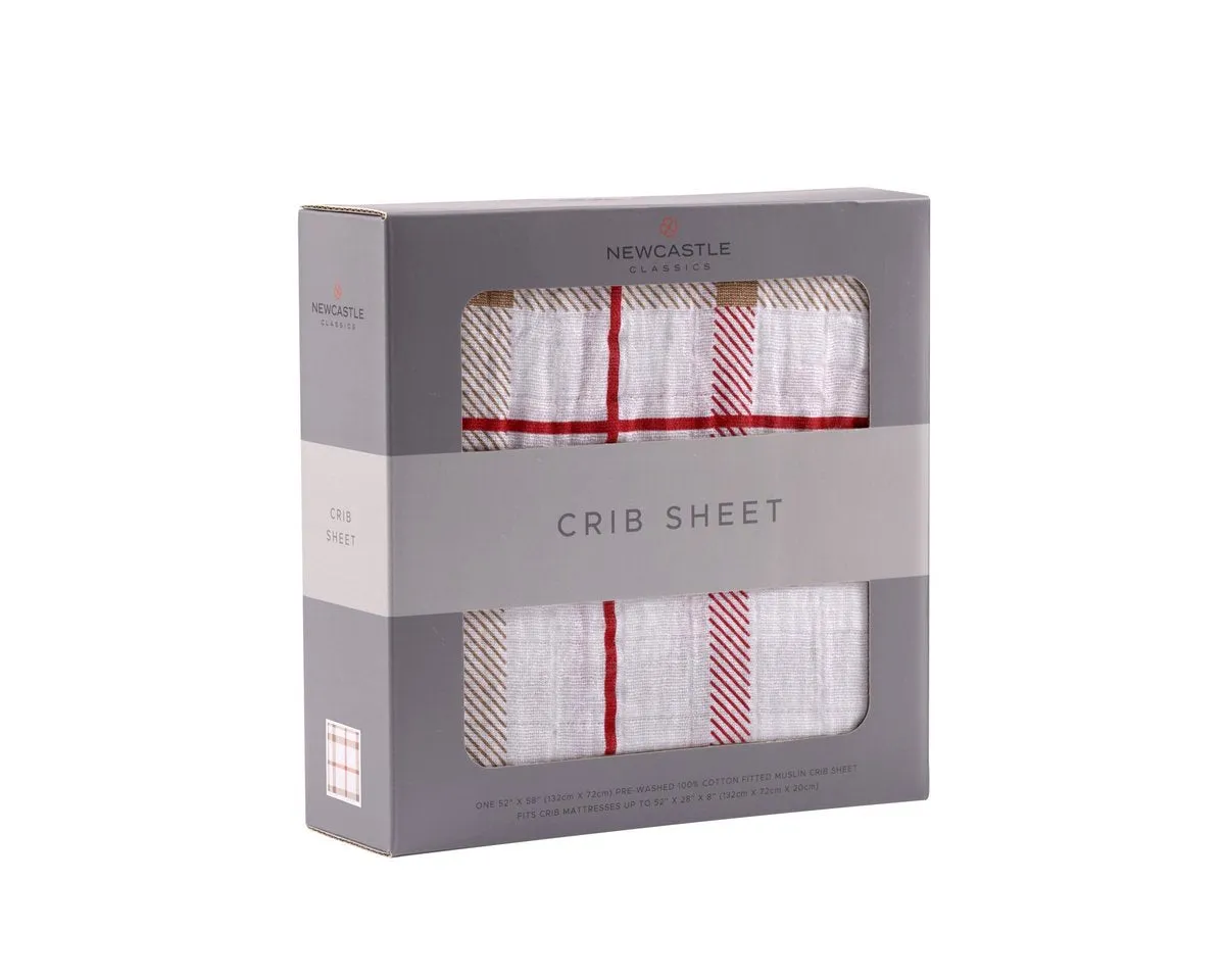 Newcastle Classics Muslin Crib Sheet - Plaid