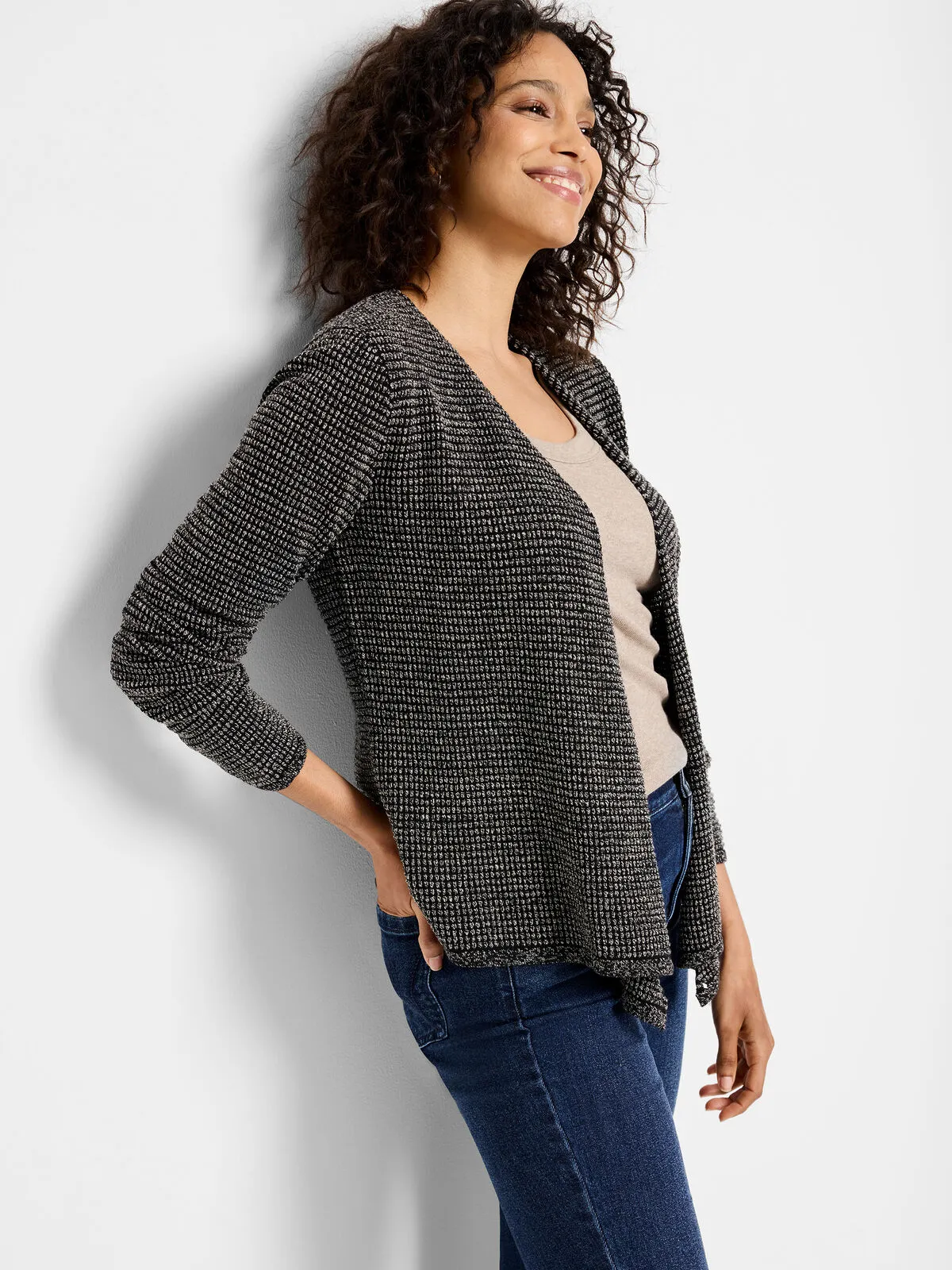 NIC+ZOE F241146 Pixel Knit 4-Way Cardigan