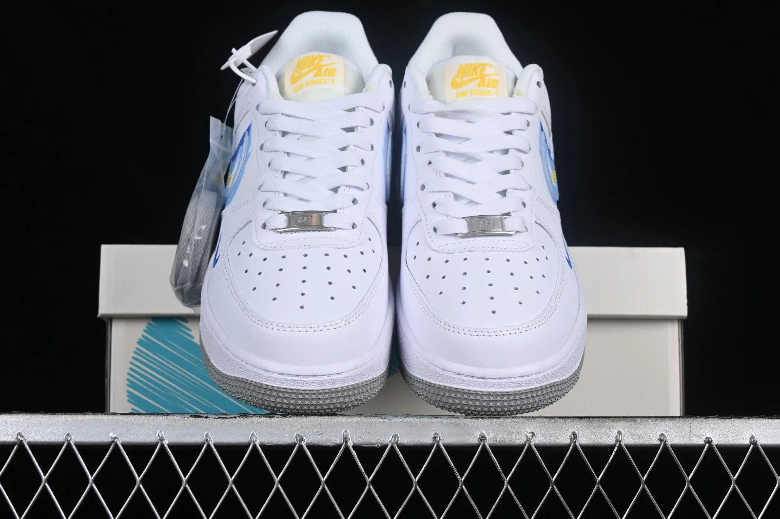 Nike Air Force 1 07 Low Bape Blue Yellow White Grey PF9055-773