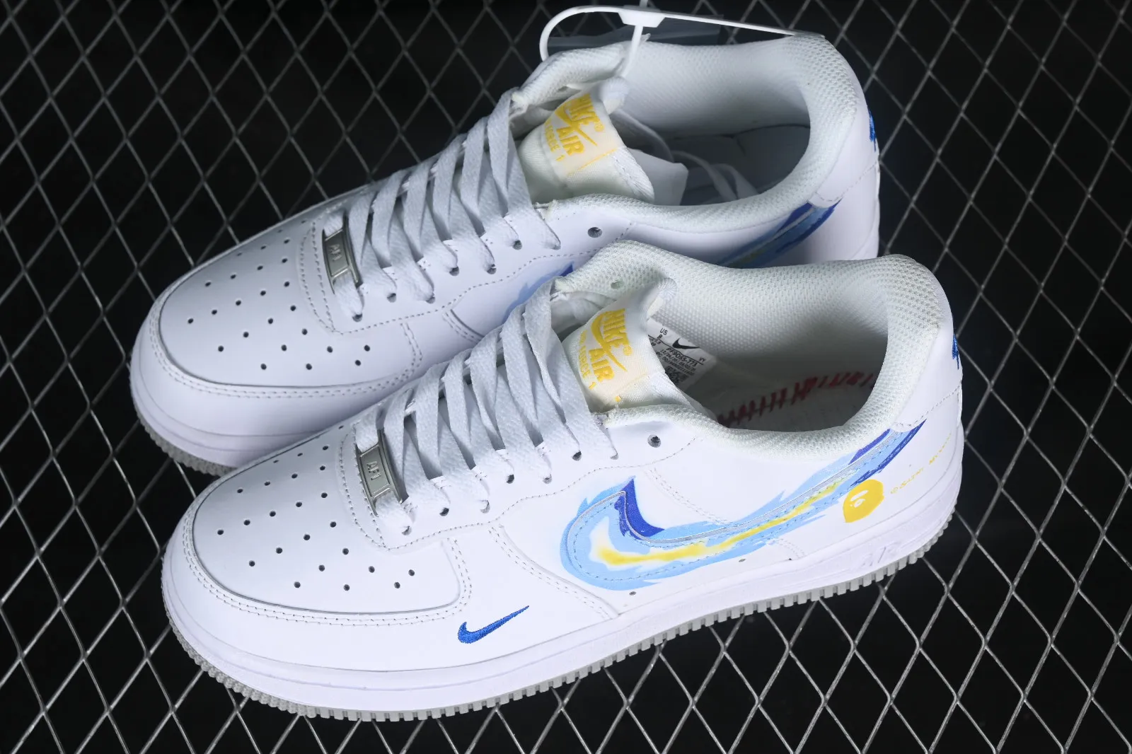 Nike Air Force 1 07 Low Bape Blue Yellow White Grey PF9055-773