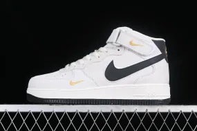 Nike Air Force 1 07 Mid Suede Off White Black Gold KG3031-011