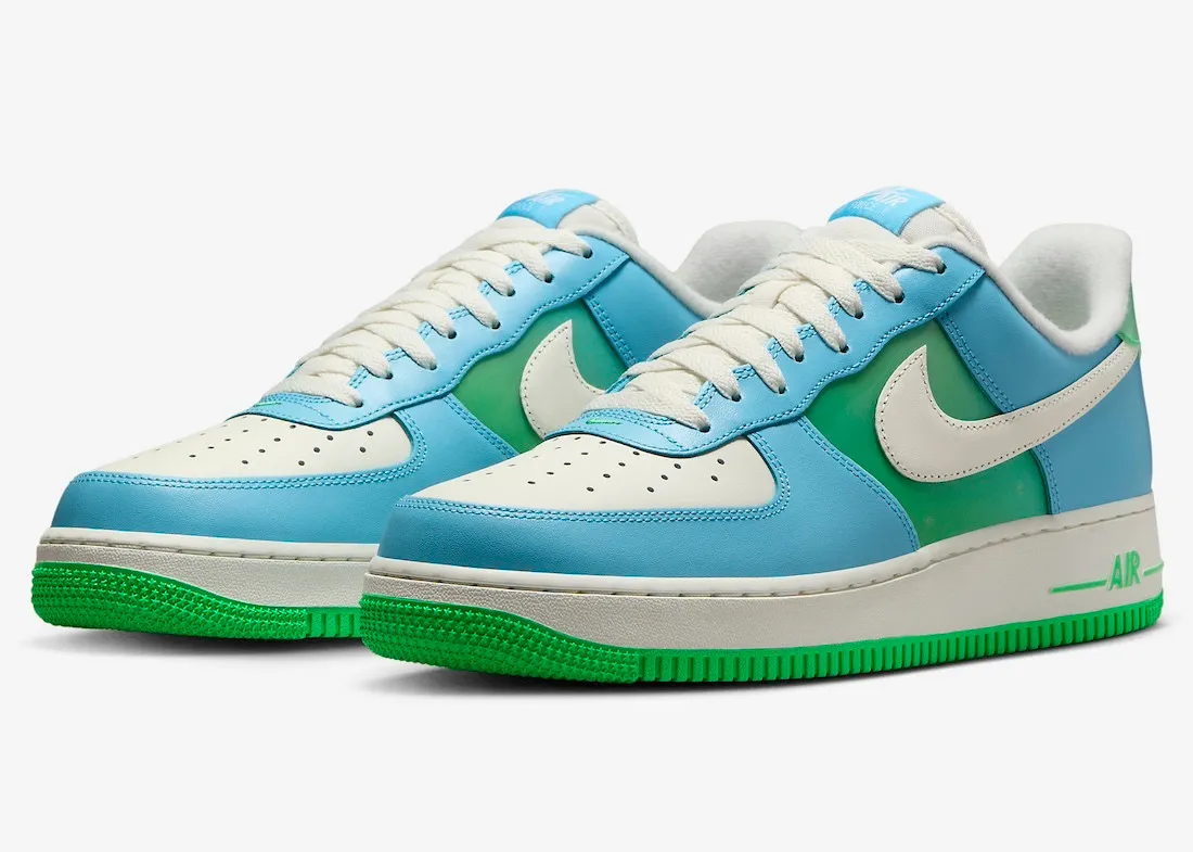 Nike Air Force 1 Low Aquarius Blue Sail Green Shock Vapor Green FZ4032-407