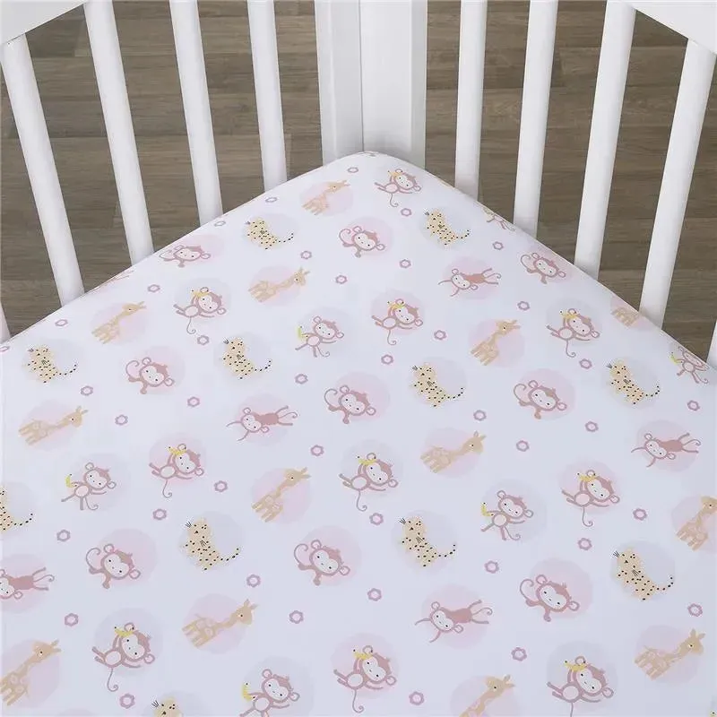 Nojo - Sweet Jungle Friends Fitted Crib Sheet