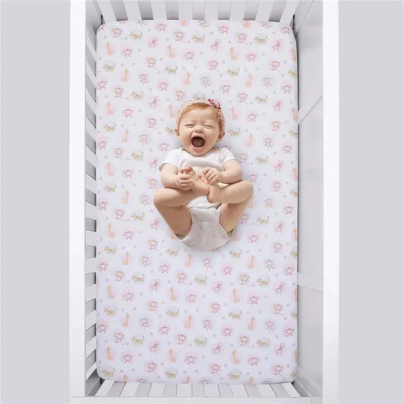 Nojo - Sweet Jungle Friends Fitted Crib Sheet