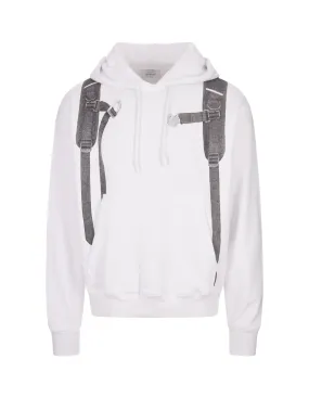 OFF-WHITE White Hoodie With Backpack Print