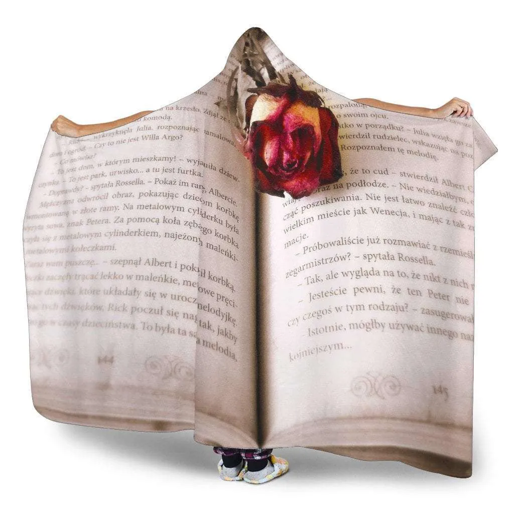 open Book pages hooded blanket