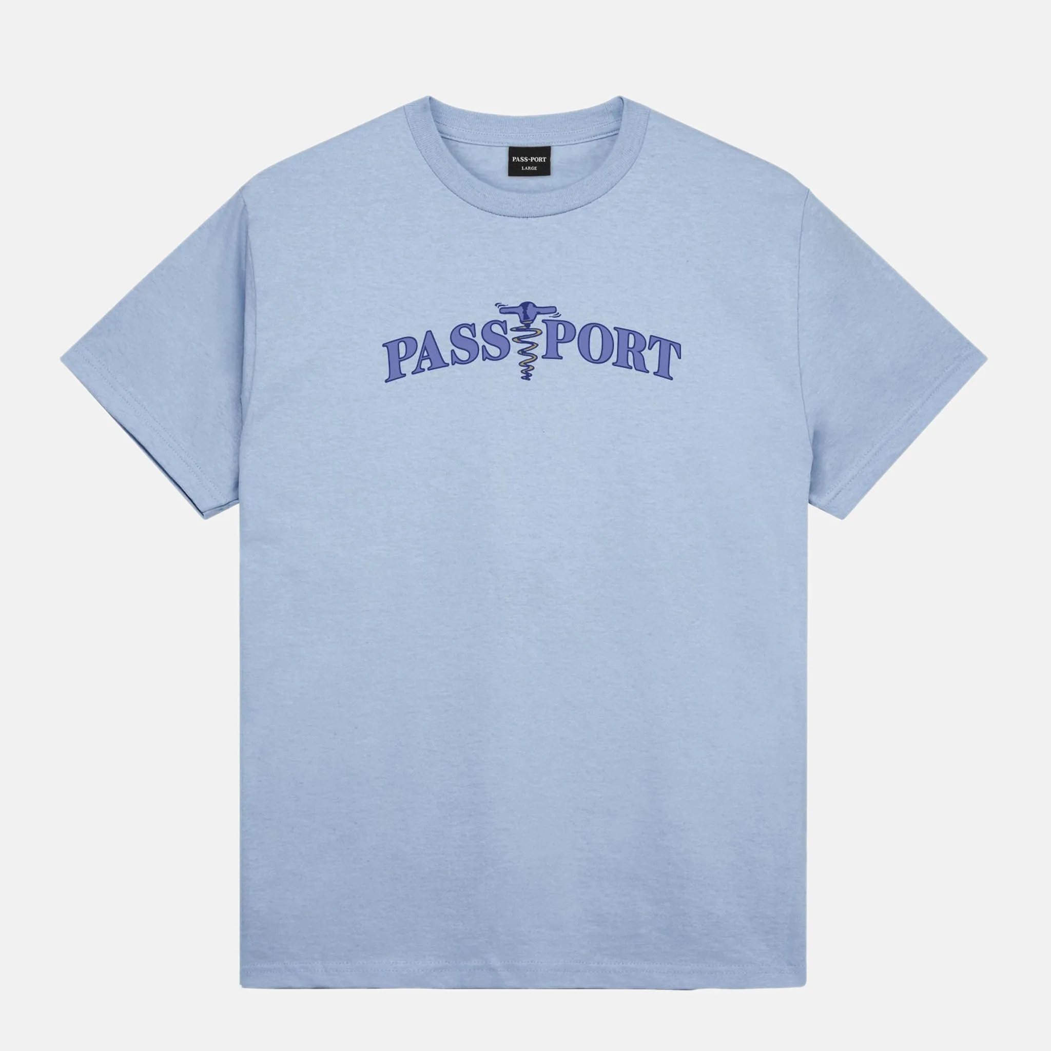 Pass Port Skateboards - Corkscrew T-Shirt - Stonewash Blue