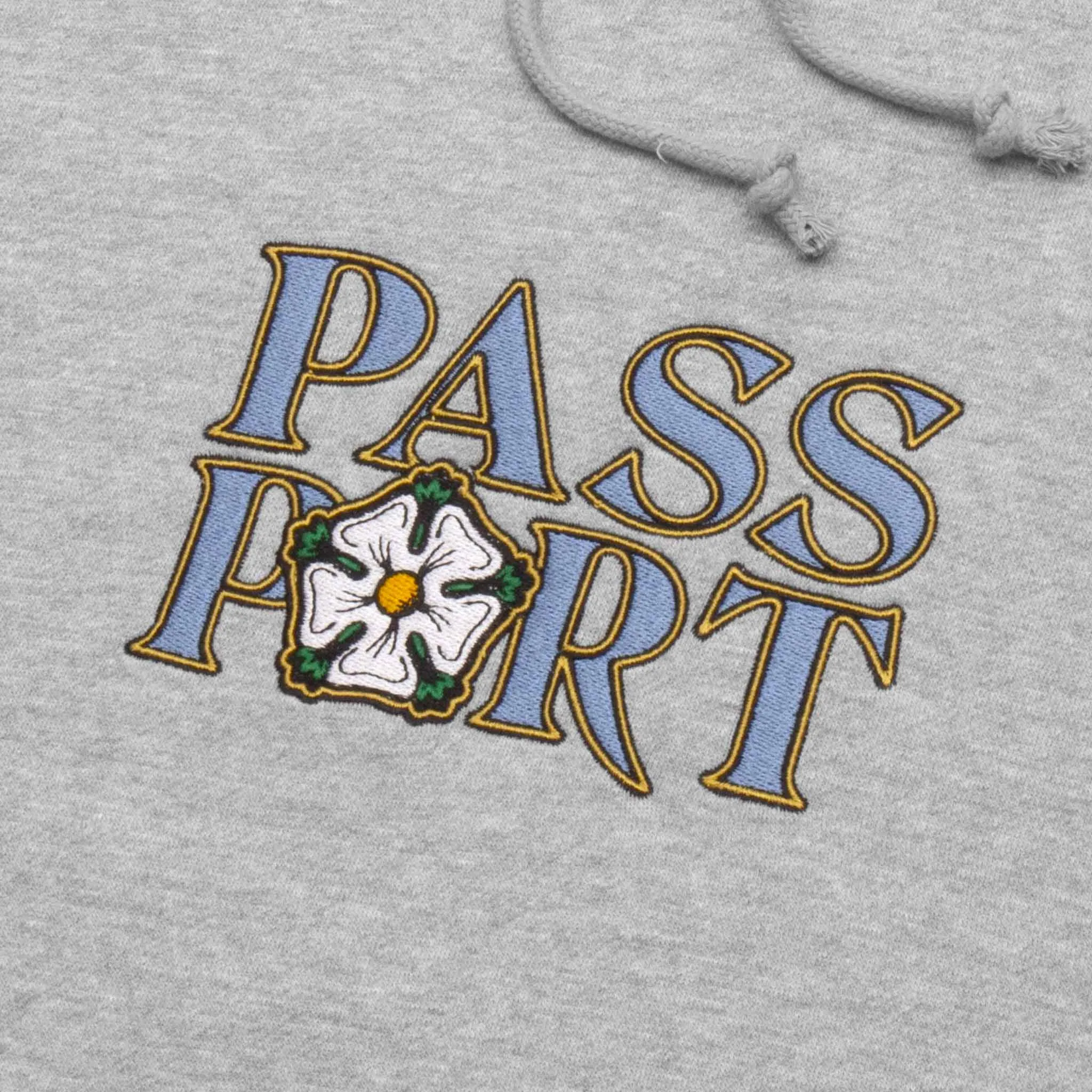 Pass Port Skateboards - Rosa Embroidered Hooded Sweatshirt - Ash Heather