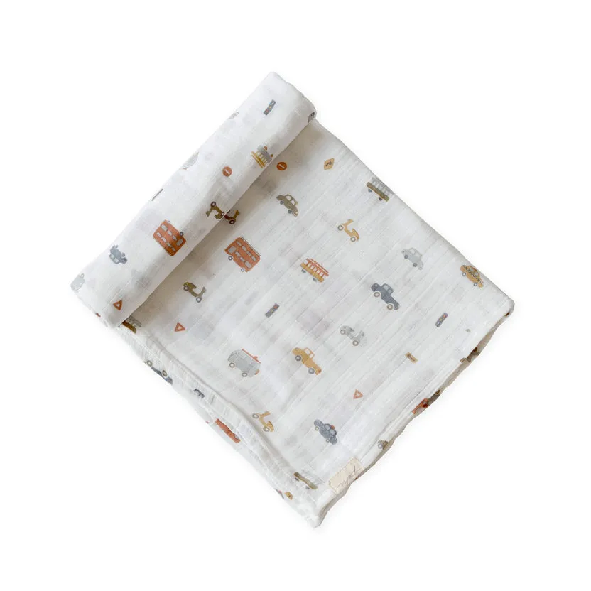 Pehr Swaddle Blanket in Rush Hour