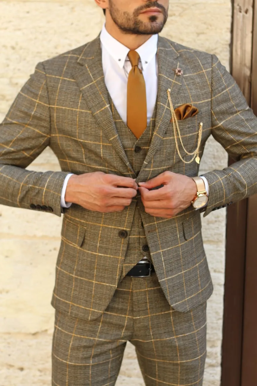 Peter Slim-Fit Plaid Suit Vest