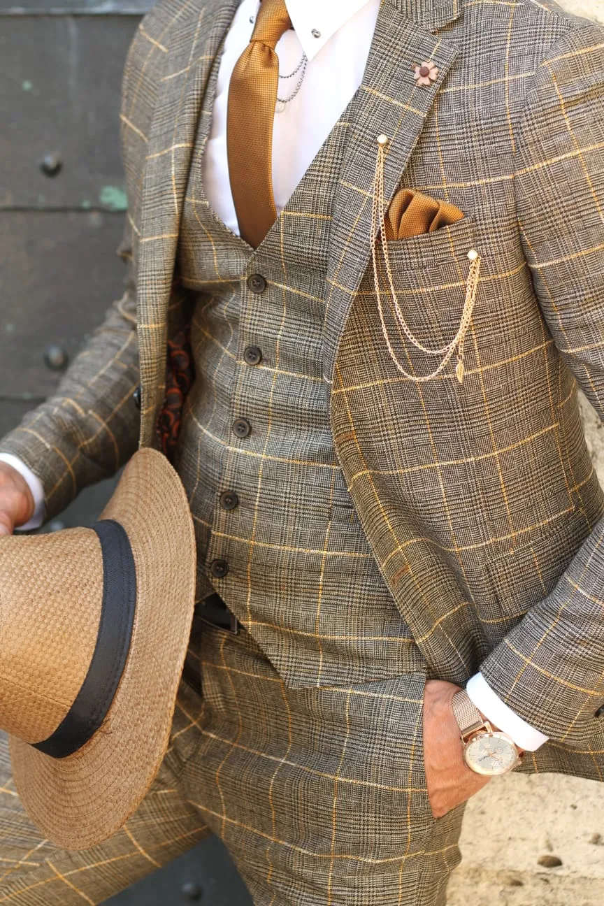 Peter Slim-Fit Plaid Suit Vest